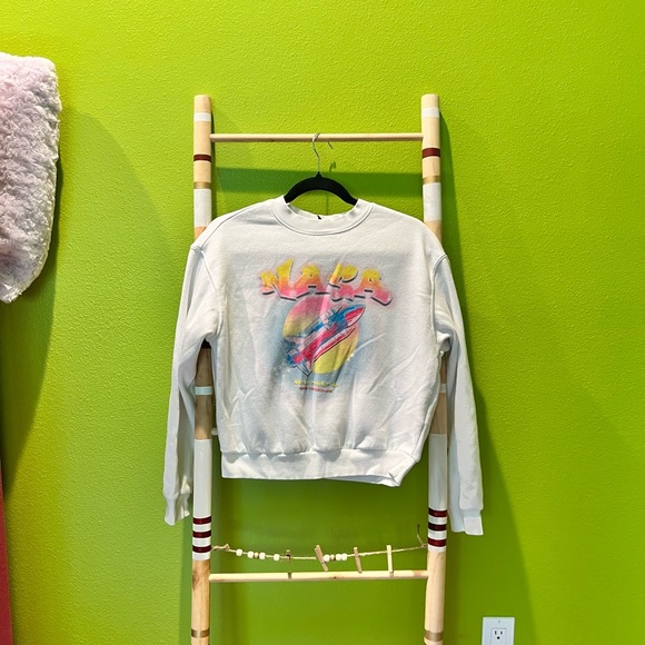 White NASA Graffiti Style Crew Neck - Picture 1 of 2